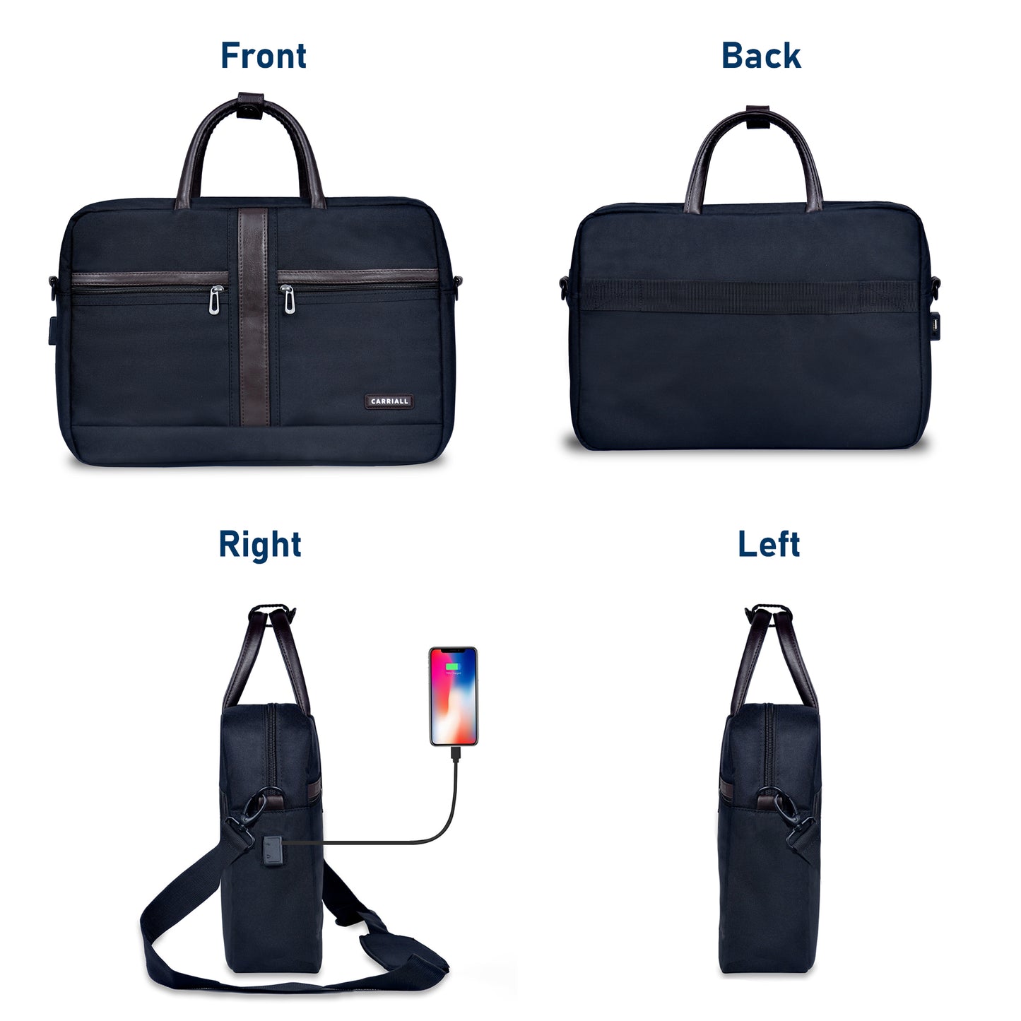 CARRIALL Ampio Laptop Messenger Bag (Black)