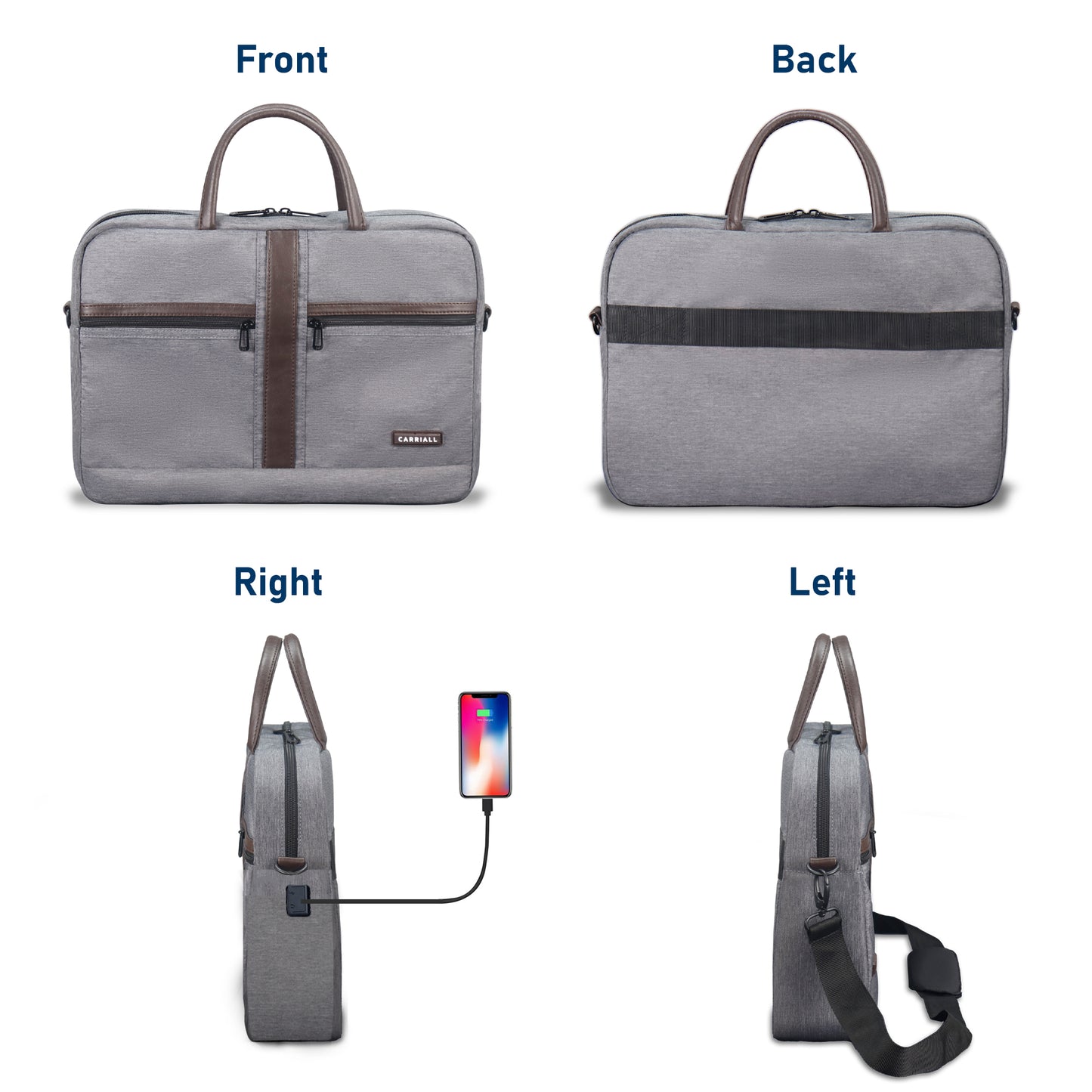 CARRIALL Ampio Laptop Messenger Bag (Grey)