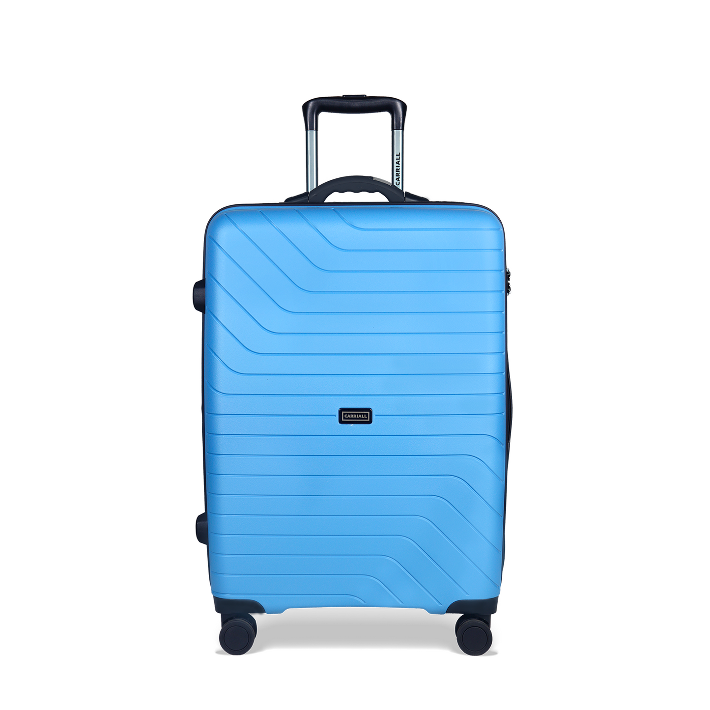 Carriall Groove Polypropylene (75 cm) Blue Smart Check-in Trolley Luggage with inbuilt Weighing Scale