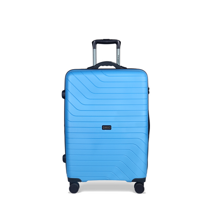 Carriall Groove Polypropylene (65 cm) Blue Smart Check-in Trolley Luggage with inbuilt Weighing Scale