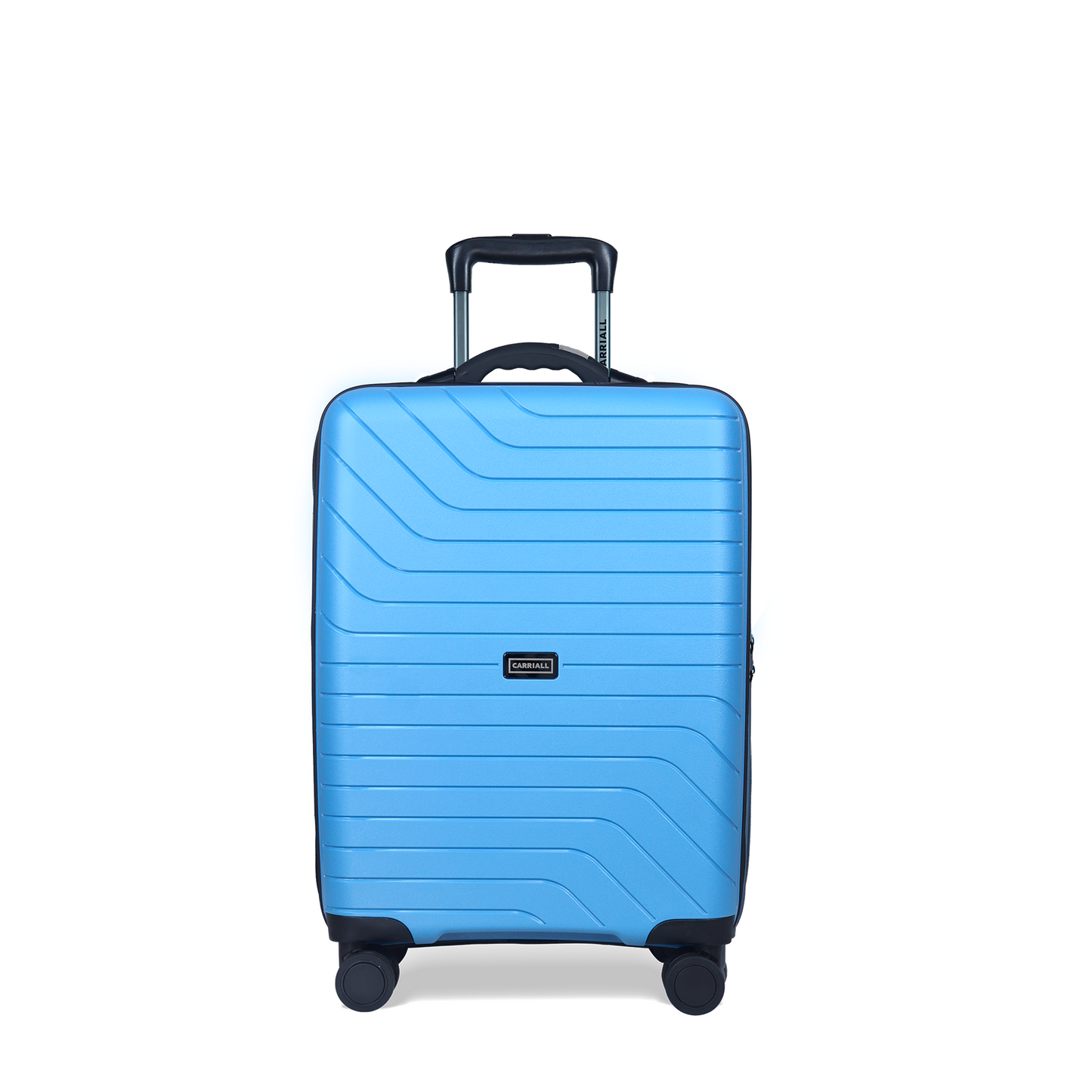 Carriall Groove Polypropylene (55 cm) Blue Smart Cabin Trolley Luggage with inbuilt Weighing Scale