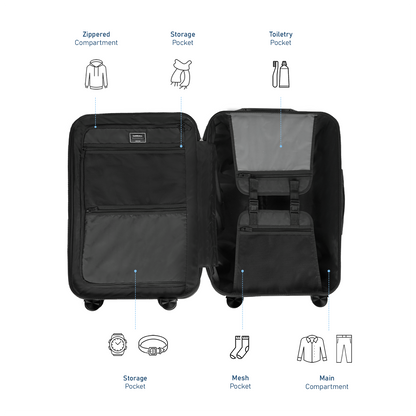 Carriall Groove Polypropylene (65 cm) Grey Smart Check-in Trolley Luggage with inbuilt Weighing Scale