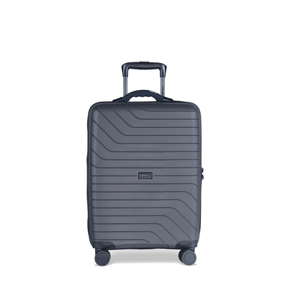 Carriall Groove Polypropylene (55 cm) Grey Smart cabin Luggage with inbuilt Weighing Scale