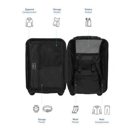 Carriall Groove Polypropylene (55 cm) Grey Smart cabin Luggage with inbuilt Weighing Scale