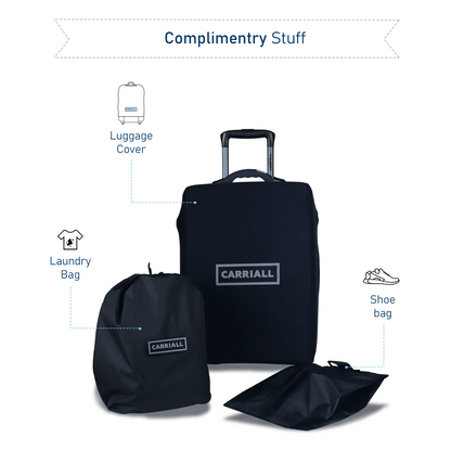 Carriall Groove Polypropylene (55 cm) Grey Smart cabin Luggage with inbuilt Weighing Scale