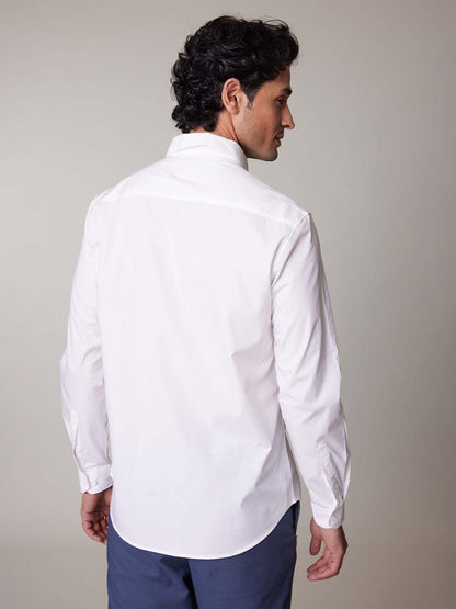 Wrinkle Free Premium Stretch White Shirt - Wave