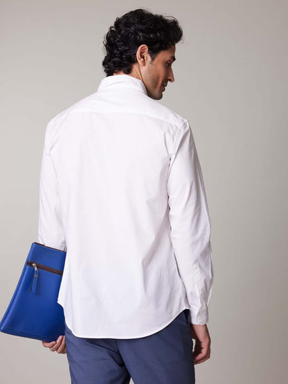 Wrinkle Free Premium Stretch White Shirt - Wave