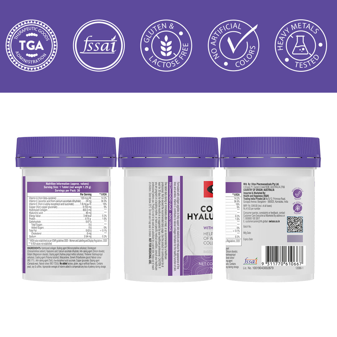 Swisse Collagen + Hyaluronic Acid  - 30 Tablets | Swisse at Broadway