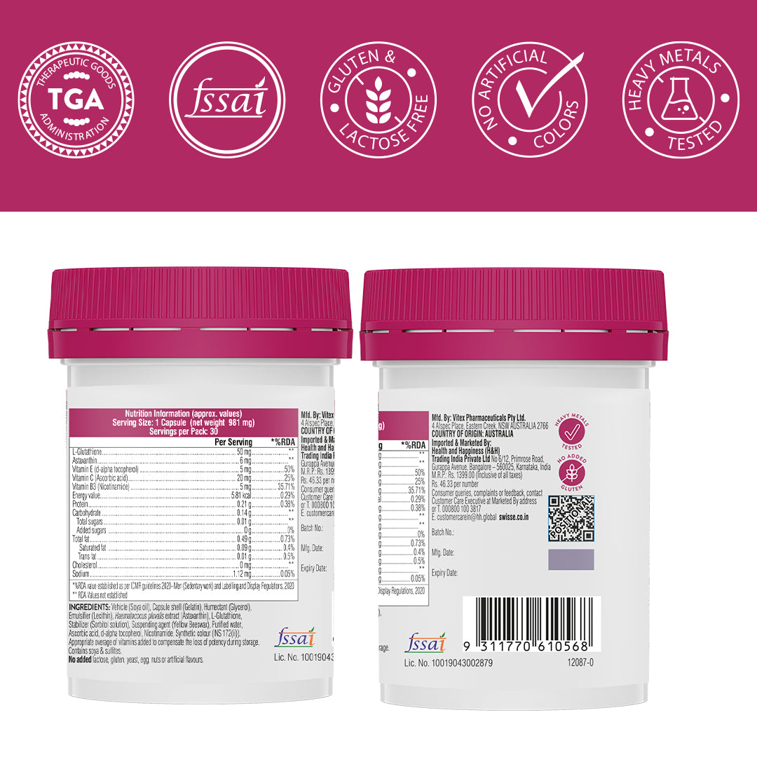 Swisse Glutathione+ 30 Capsules | Swisse at Broadway