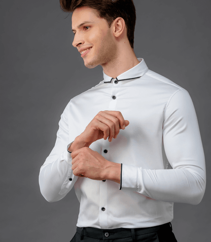 Contrast Collar Shirt - Party Punch