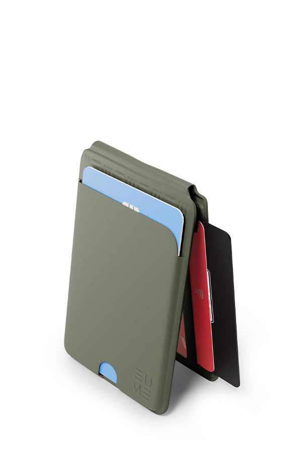 EUME MagVault Cardholder - Olive Green product image clean studio background