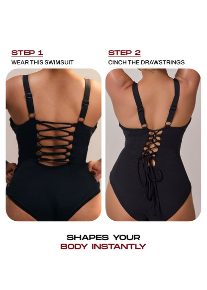 Plunge Neck Shapewear Swimsuit
