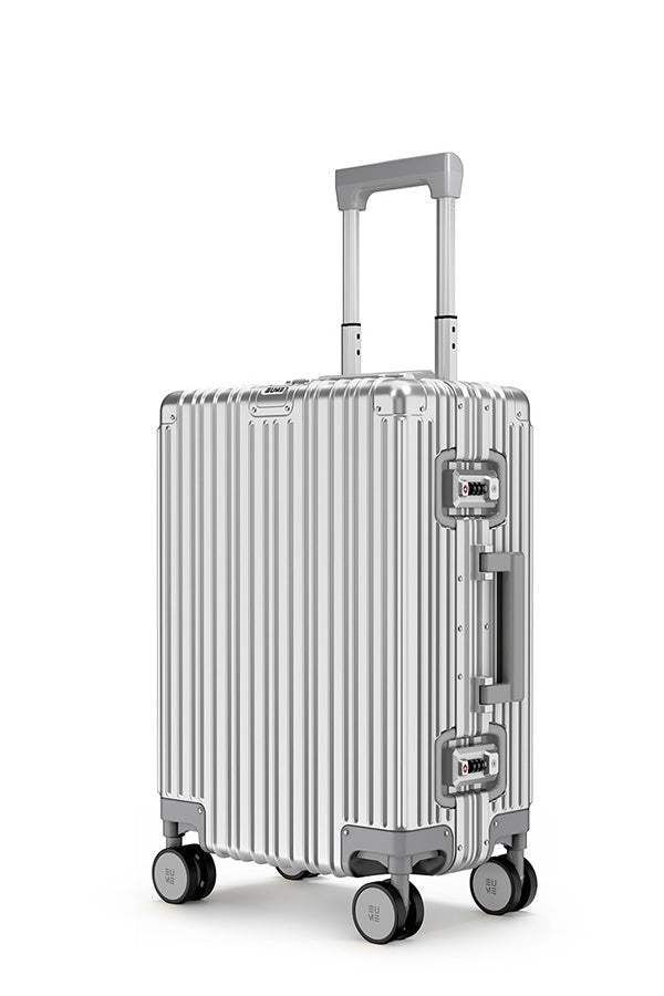 EUME aluminium silver cabin -grey wheels product image clean studio background
