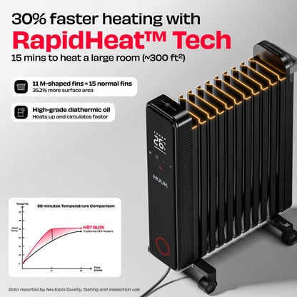 NUUK HOTBLOX  Oil Filled Radiator with Touch Panel
