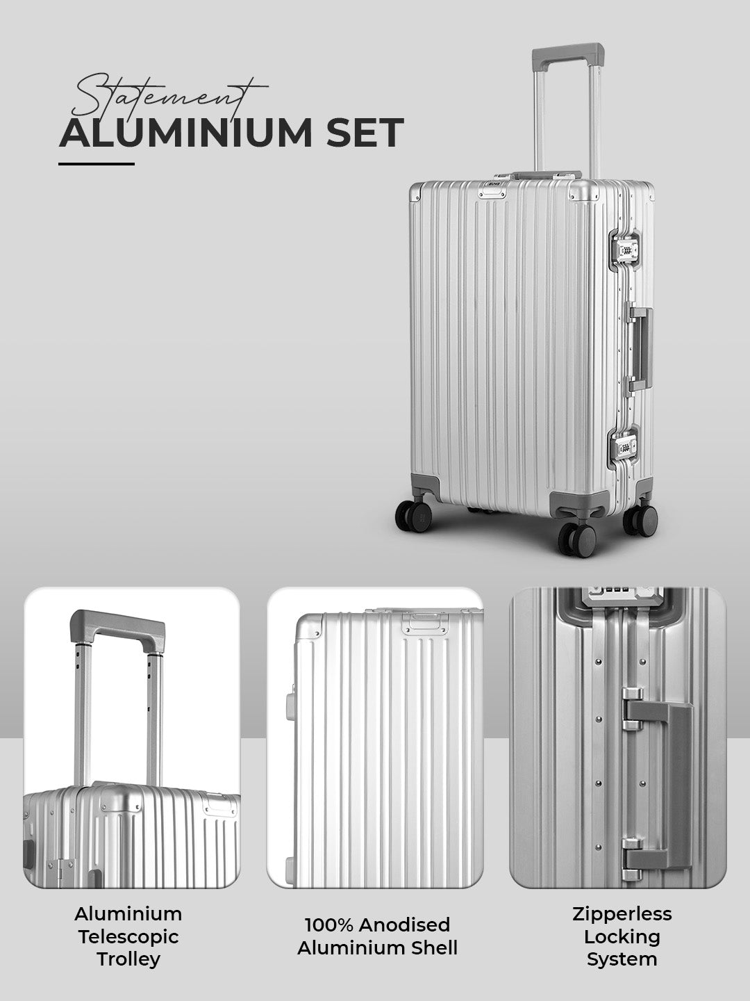 Aluminium Silver Check-In Medium