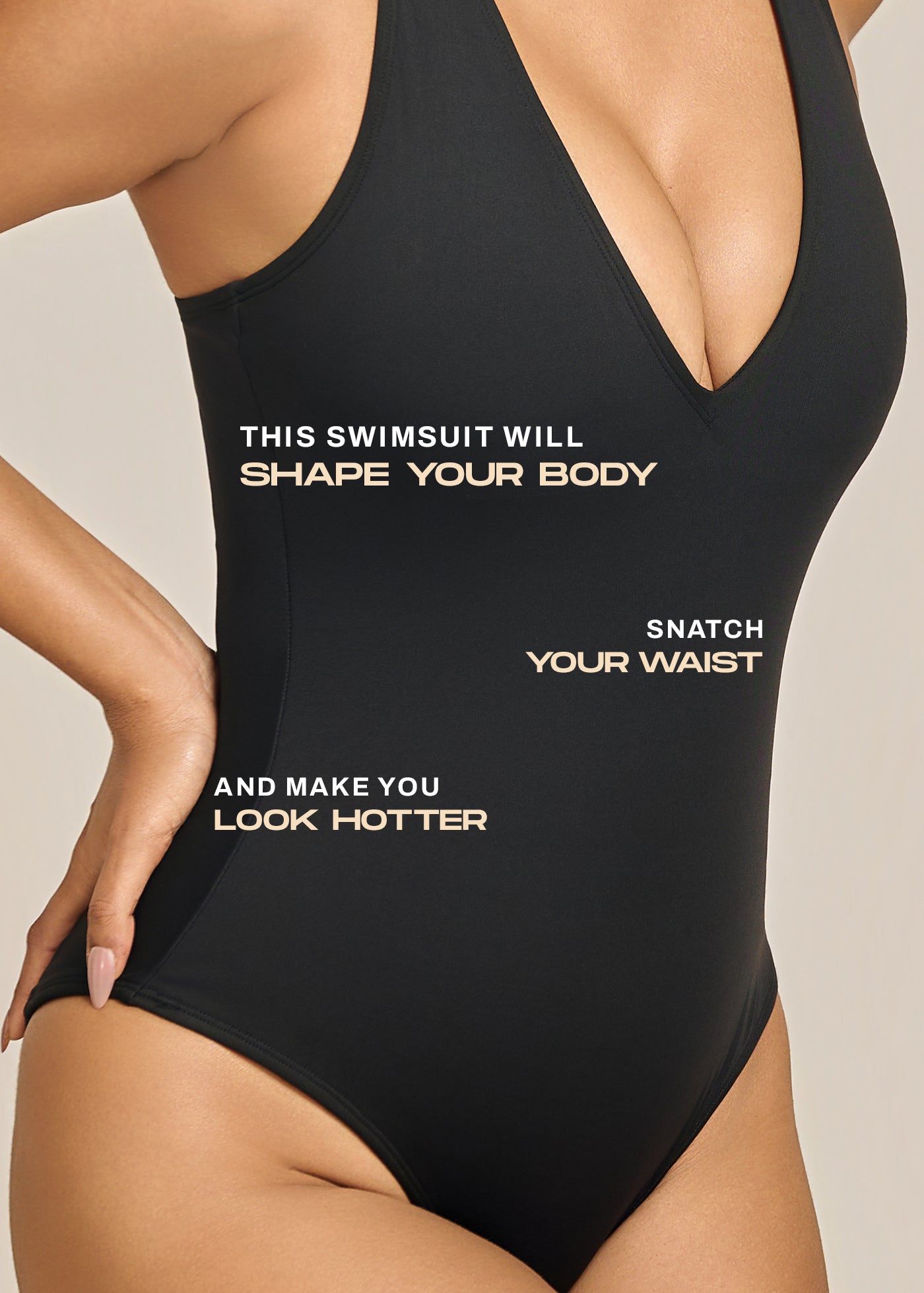 Plunge Neck Shapewear Swimsuit