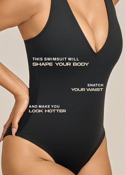 Plunge Neck Shapewear Swimsuit