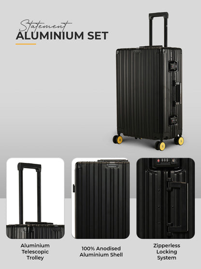 Aluminium Black Check-In Medium