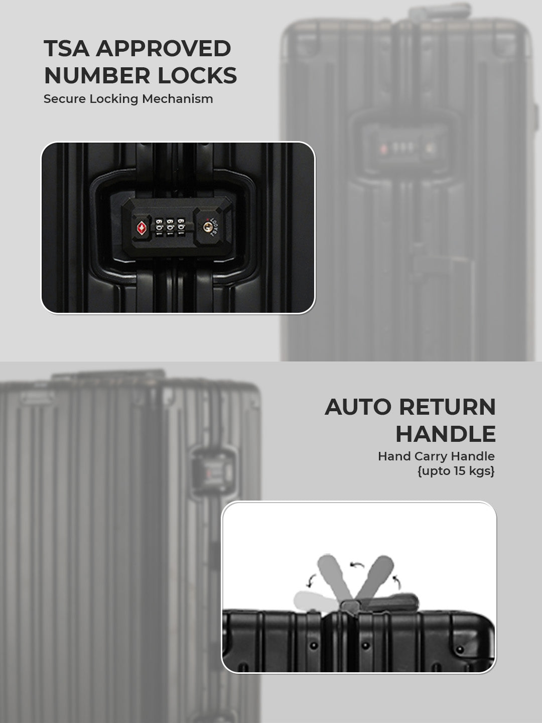 Aluminium Black Check-In Medium