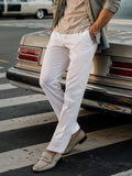 Stride White Solid Chinos | Kingdom Of White at Broadway