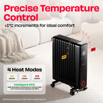 NUUK HOTBLOX  Oil Filled Radiator with Touch Panel