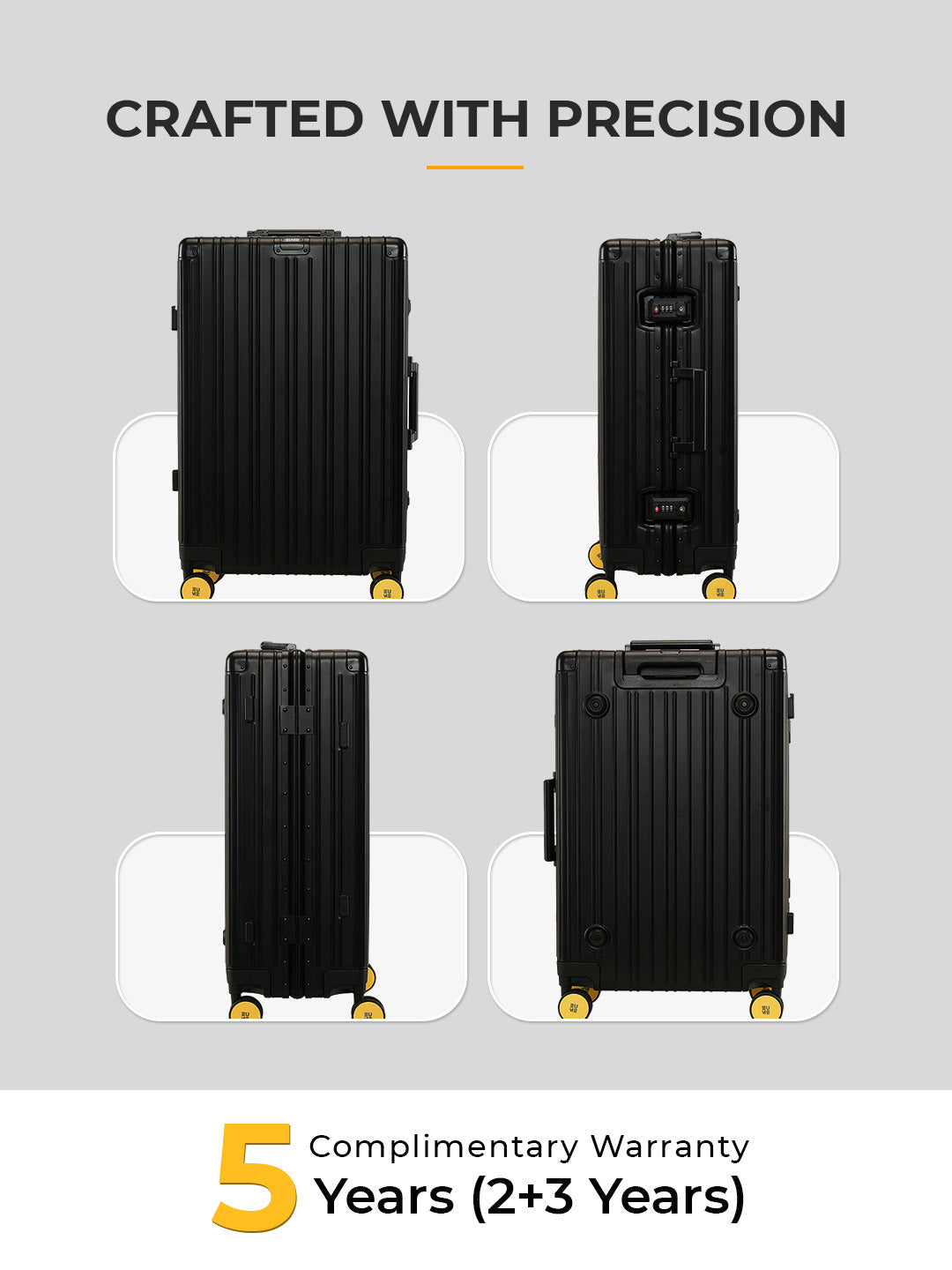 Aluminium Black Check-In Medium