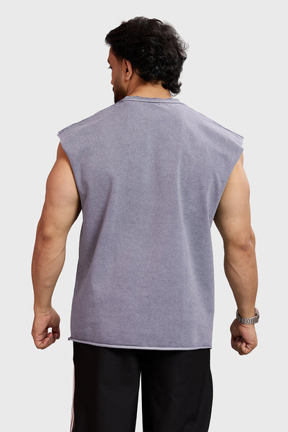 Ascend Washed Capsleeve Tank Light Grey