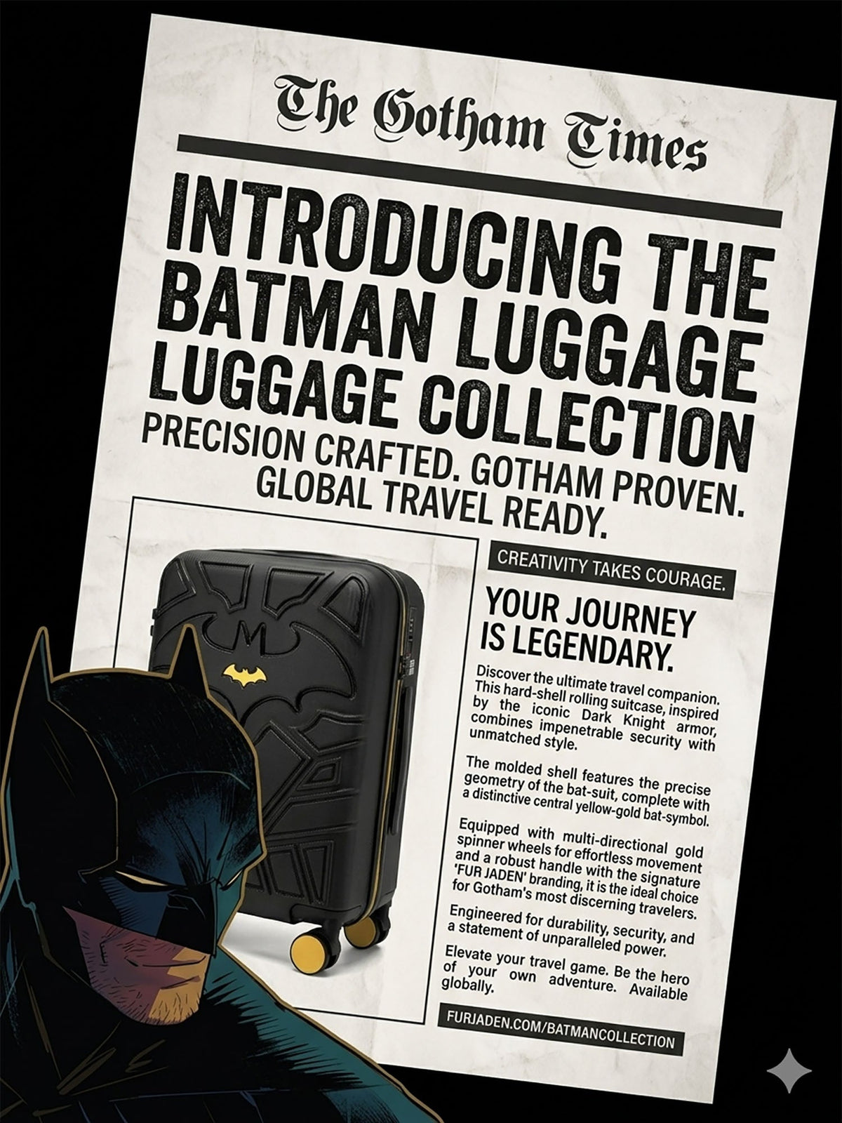 FUR JADEN  Batman Polycarbonate Travel Suitcase
