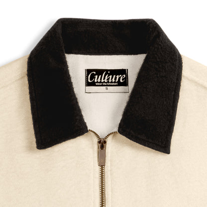 Boardroom Shacket - Ivory/Coffee Bean