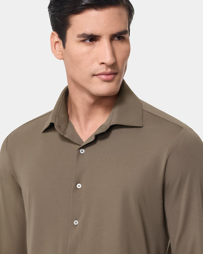 The 4 Way Stretch Dress Shirt Cacao