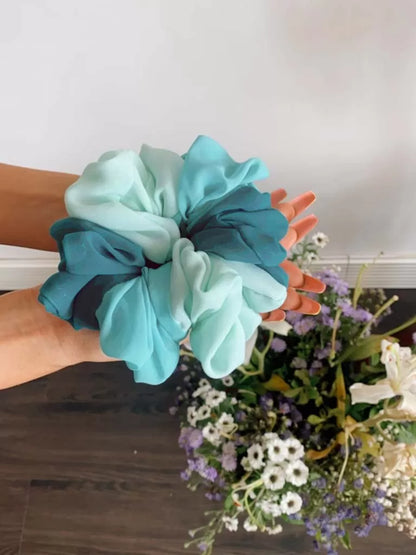 Tricolour Oversized Scrunchie | Nish Hair X Threads by Dinckle