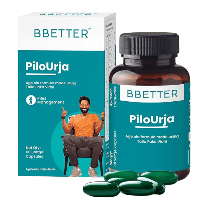 BBETTER PiloUrja - Lab Tested Ayurvedic Capsules for Piles & Haemorrhoids relief | Bbetter at Broadway