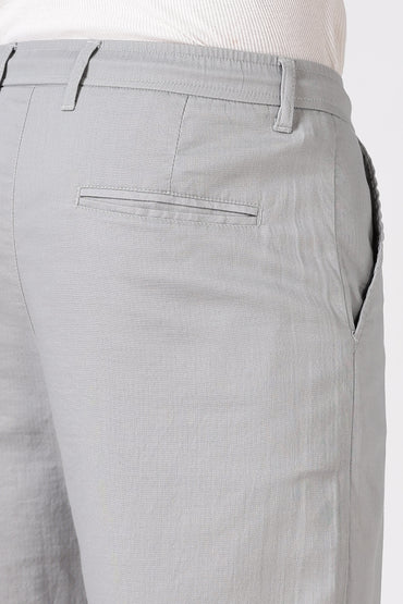 Linen-style 100% Cotton Straight Fit Grey Pant