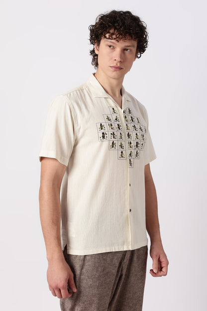 Atlas Mosaic Printed Cuban Collar Shirt | Hamptons at Broadway