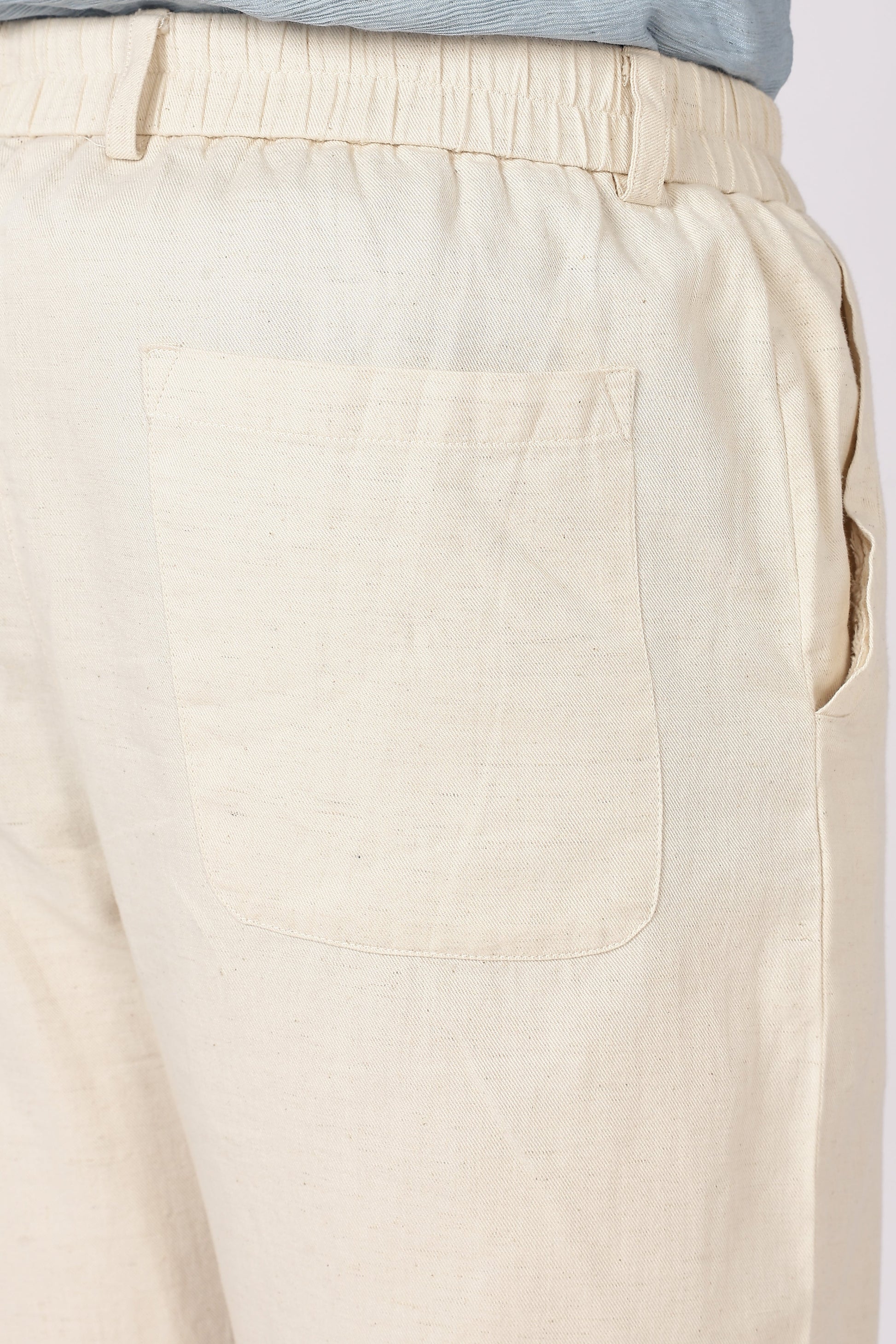Linen-style 100% Cotton Straight Fit Cream Pant | Hamptons at Broadway