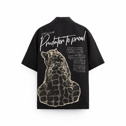 Predator Black Linen Shirt | Esthreall at Broadway