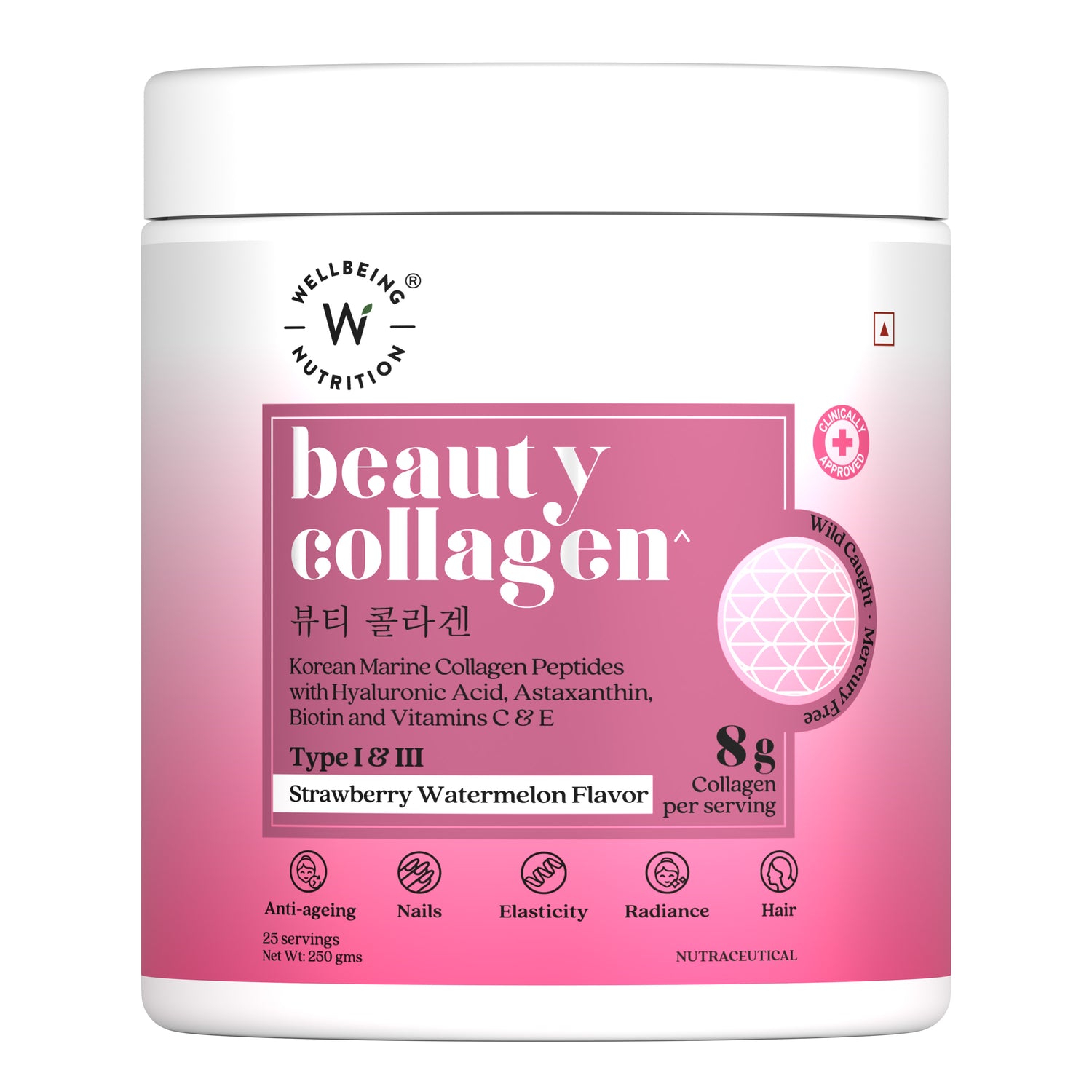 Beauty Collagen Strawberry Watermelon Flavor - 250G | Wellbeing Nutrition at Broadway