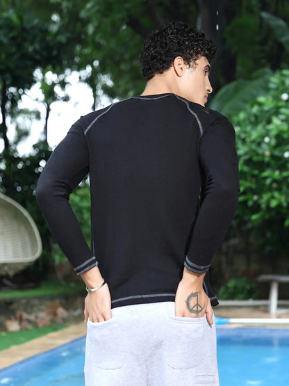 Waffle Contrast Stitch Tee