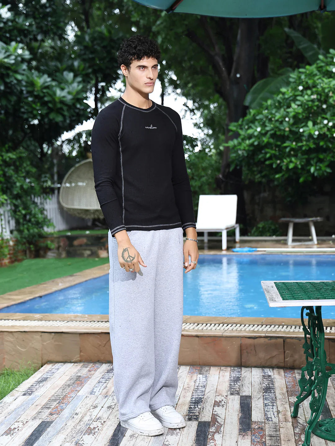 Waffle Contrast Stitch Tee
