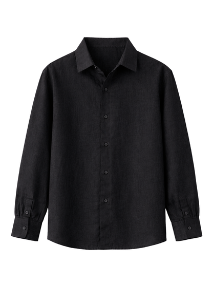 Black Linen Shirt Jr