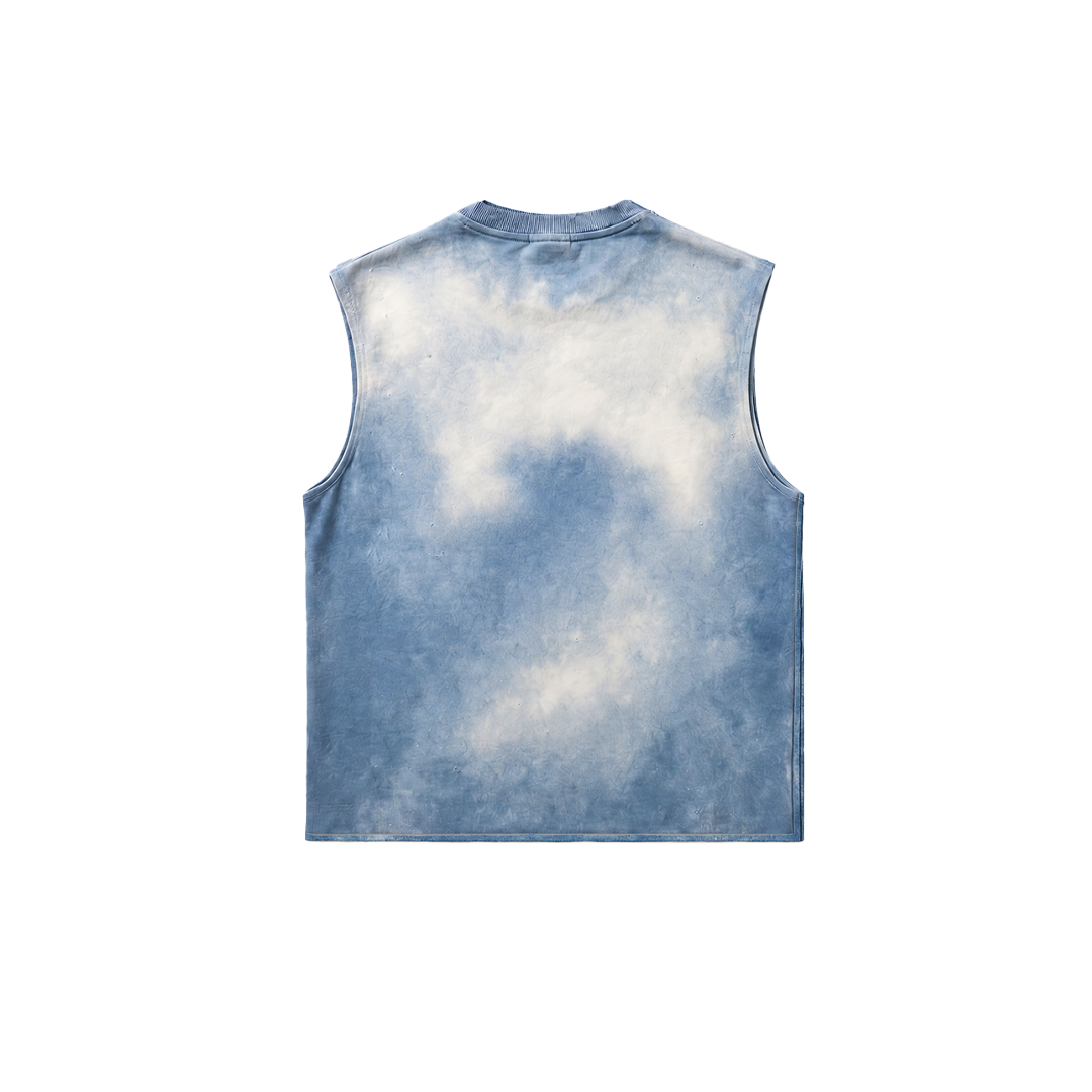 Bleach Wash Sleeveless Crew