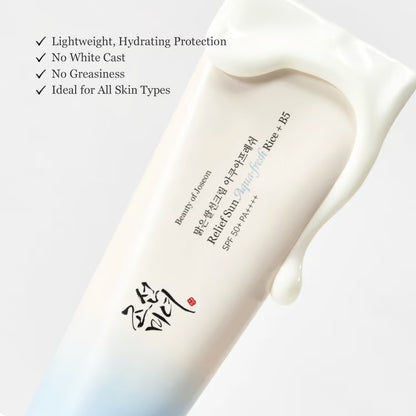 Relief Sun Aqua-fresh Rice + B5, Korean Sunscreen for Acne-Prone Skin (50 ml)