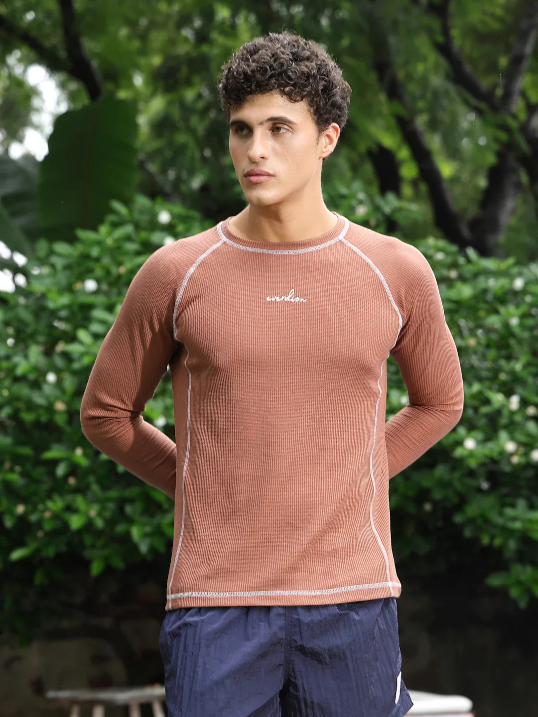 Waffle Contrast Stitch Tee