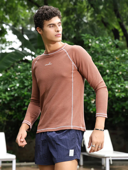 Waffle Contrast Stitch Tee