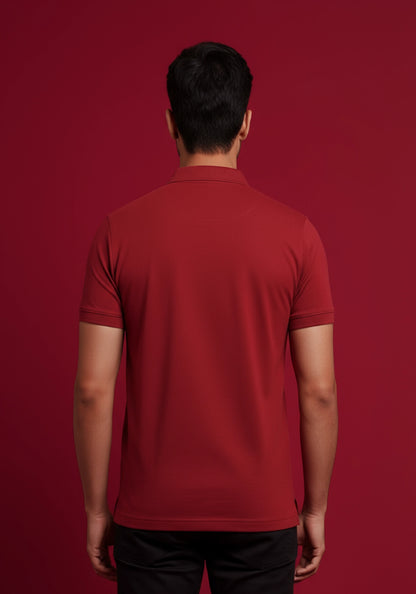 The Monarch Liquid Zipper Polo Red