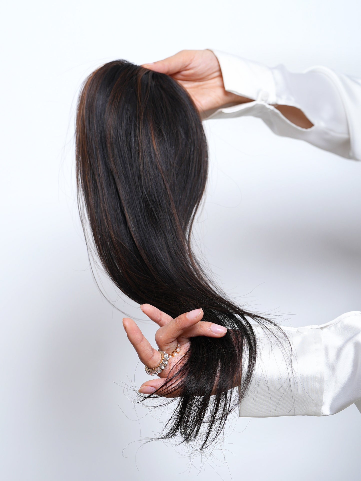 Backcombed hair topper – 14-16 inch- Lace Base – 4×4 | Nish Hair