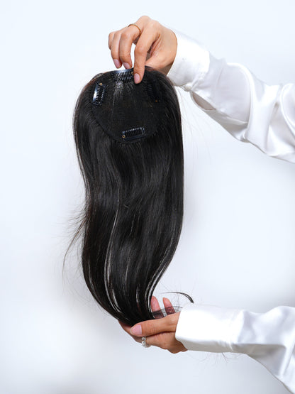 Backcombed hair topper – 14-16 inch- Lace Base – 4×4 | Nish Hair