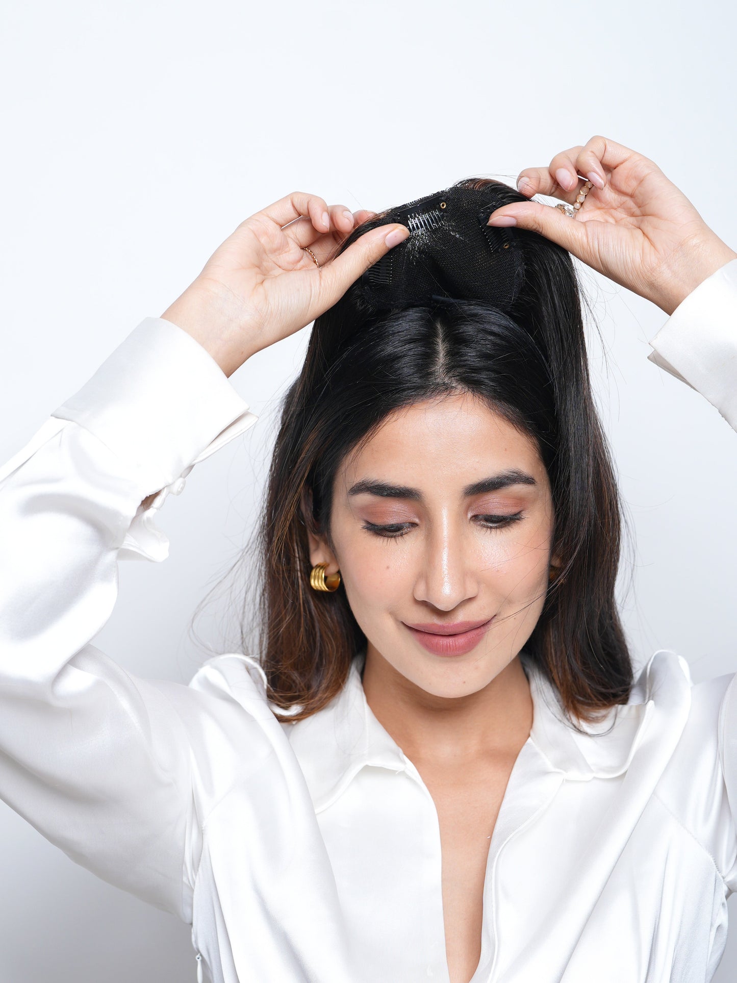 Backcombed hair topper – 14-16 inch- Lace Base – 4×4 | Nish Hair