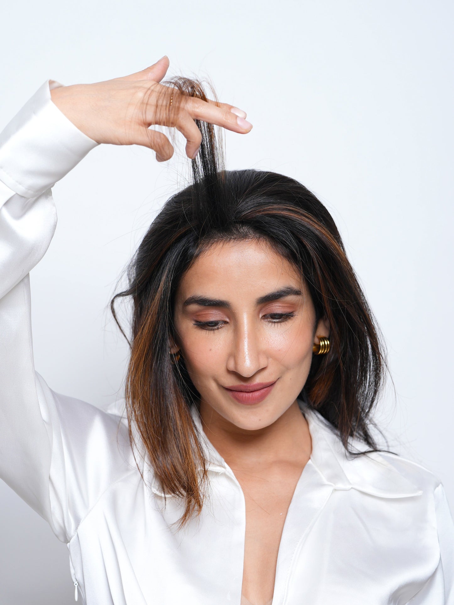 Backcombed hair topper – 14-16 inch- Lace Base – 4×4 | Nish Hair