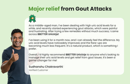 BBETTER UricUrja - With Clinically Proven Ayuric for Gout Pain Relief & Uric Acid Management | Bbetter at Broadway